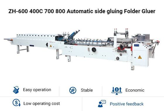 Paperboard Side Gluing Folder Gluer Machine Continuous Feeding